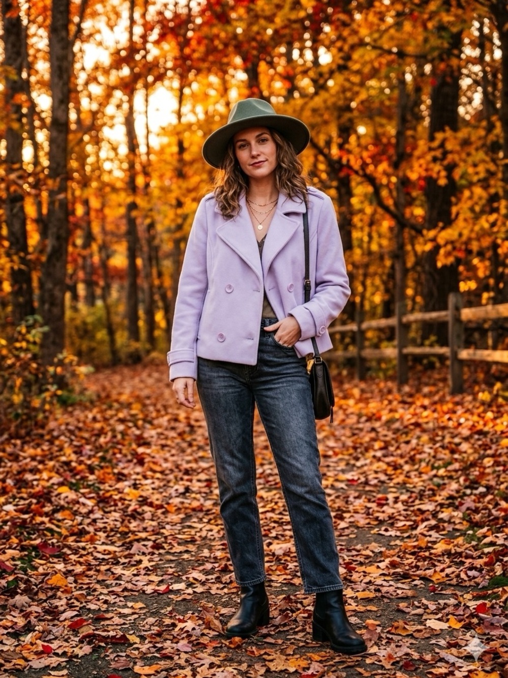 Ashley By 26 International Lilac Double-Breasted Peacoat